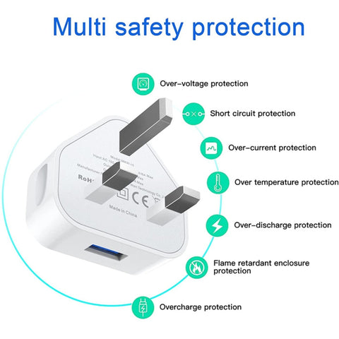 5V / 1A (US Plug) USB Charger Adapter For  iPhone, Galaxy, Huawei, Xiaomi, LG, HTC and Other Smart Phones, Rechargeable Devices, UK Plug, EU Plug, US Plug