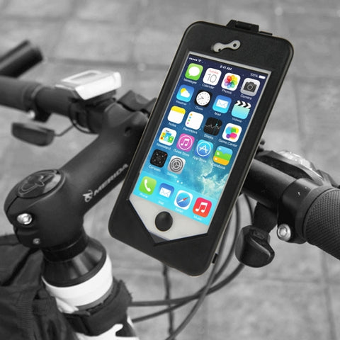 360 Degree Rotation 3 Layer (Plastic + Touch Panel Screen + Silicone Tray) Combination Bicycle Holder for iPhone 5 & 5S, 360 Degree Rotation Bicycle Holder