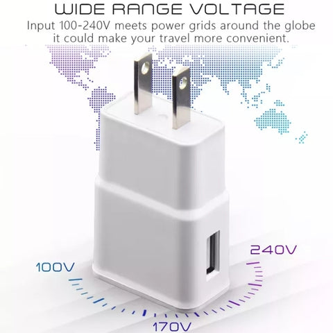 Charger Sync Cable + US Plug Travel Charger for iPad, iPhone, Galaxy, Huawei, Xiaomi, LG, HTC and Other Smart Phones, Rechargeable Devices, US Plug