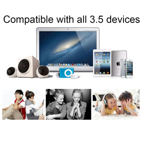 Aux Audio Cable Headphone Earphone Splitter Adapter, Compatible with Phones, Tablets, Headphones, MP3 Player, Car/Home Stereo & More