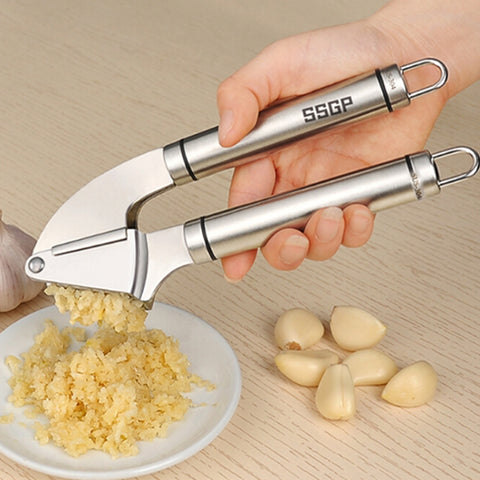 Food Grade 304 Stainless Steel Garlic Press Presser Crusher Slicer, 304 Stainless Steel