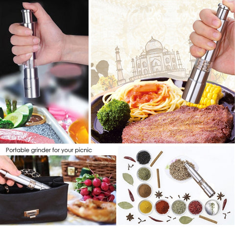 304 Stainless Steel Salt and Pepper Grinder / Mill, 15x3cm