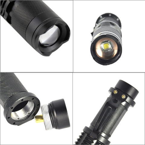 LT-HX 5-Modes White Light LED Flashlight 2200 LM Mini Telescopic