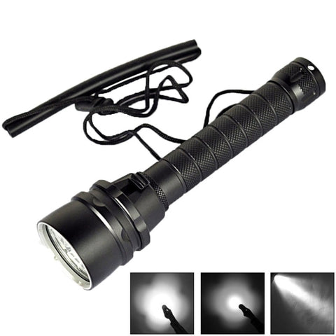 5 x LED White Light Diving Flashlight, 6800 LM, Diving Depth: 150m