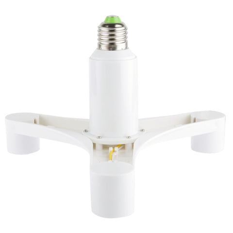 Lamp Holder Converter E27 1 Turn 4 (E27) Lamp Holder Bulb Adapter Converter (White)