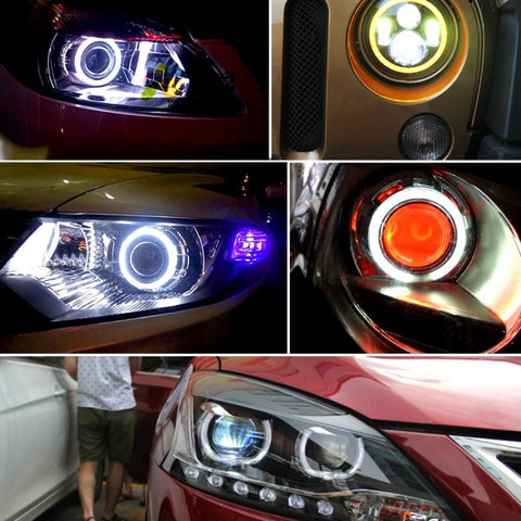 110mm 5W 180LM Angel Eyes Circles Car Headlight COB LED Lights for Vehicles, DC 12-24V, 110mm  White Light, 110mm  Blue Light
