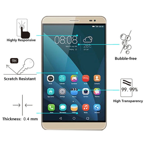 0.4mm 9H+ Surface Hardness 2.5D Explosion-proof Tempered Glass Film for Huawei MediaPad X2, For MediaPad X2