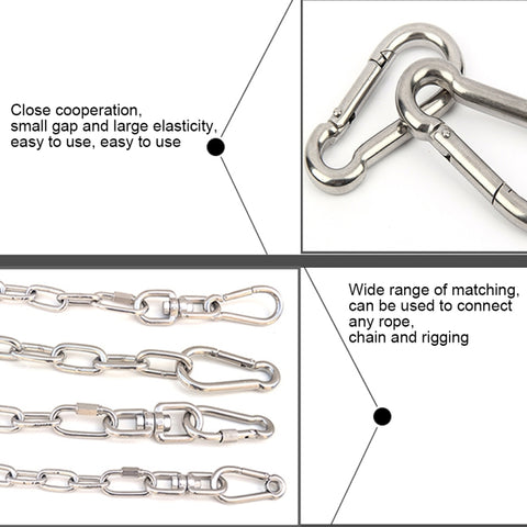 M7 Stainless Steel Carabiner Spring Hook Multi-tool Mountaineering Buckle Lock Camping Hook Rope, Inner Diameter: 6.84mm, M7