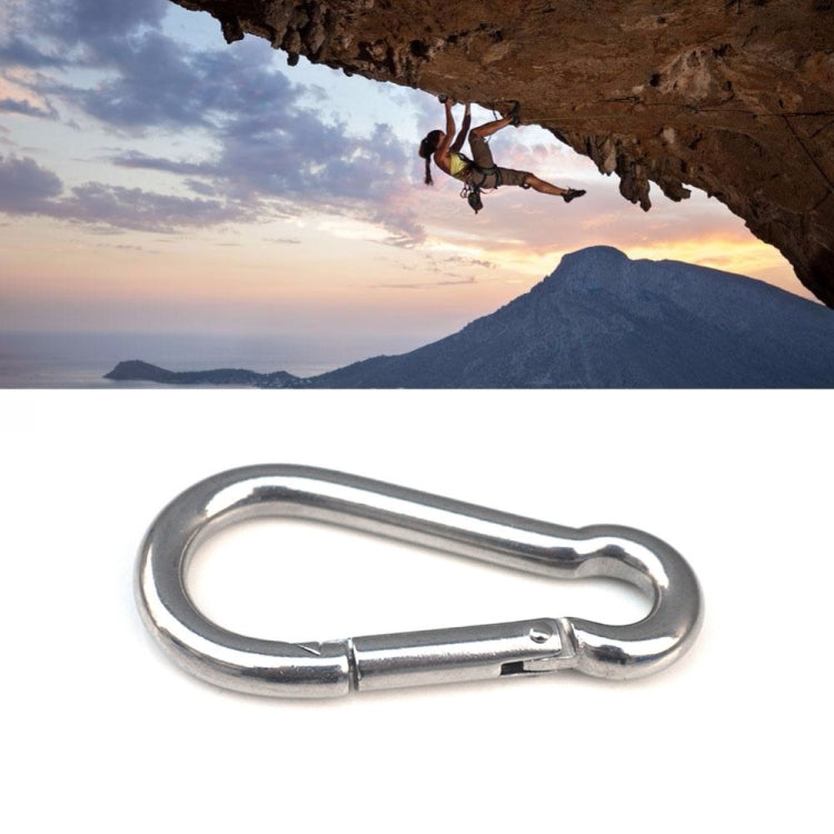 M6 Stainless Steel Carabiner Spring Hook Multi-tool Mountaineering Buckle Lock Camping Hook Rope, Inner Diameter: 5.8mm, M6