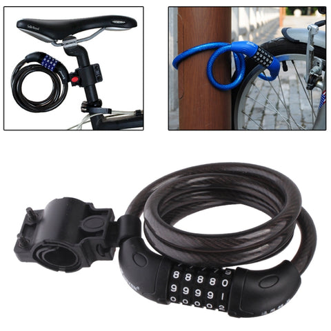 5 Digits Bicycle Motorcycle Steel Wire Lock Strip, 5 Digits Steel Wire Lock
