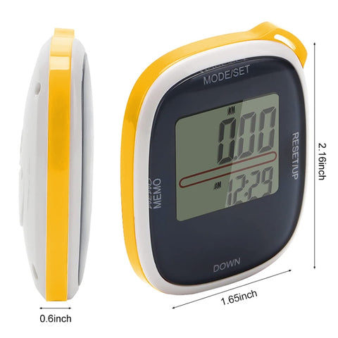 3D All Dimensional Multifunction Digital Electronic Pedometer Step Counter, 3D Yellow