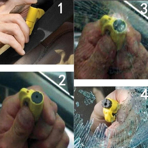 2 in 1 Car Emergency Hammer / Key Chain / Knife Broken Glass Portable Tool, 2 in 1 Black, 2 in 1 Red, 2 in 1 Yellow