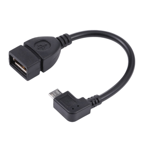 90 Degree Micro USB Male to USB 2.0 AF Adapter Cable with OTG Function For Galaxy / Nokia / LG / BlackBerry / HTC One X /Amazon Kindle / Sony Xperia etc (40cm)