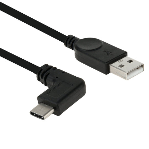 28AWG High Speed USB 2.0 Male to 90 Degrees Elbow USB-C / Type-C 3.0 Male Data Sync Cable Adapter