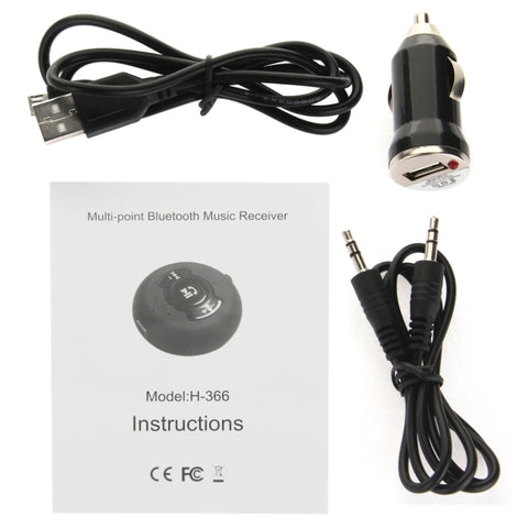 H366 Bluetooth 4.0 Music Audio Receiver Adapter with Hands Free Function For iPhone, Samsung, HTC, Sony, Google, Huawei, Xiaomi and other Smartphones