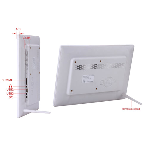 13 inch LED Digital Photo Frame with Remote Control, MP3 / MP4 / Movie Player, Support USB / SD Card Input, Built in Stereo Speaker, 13 inch
