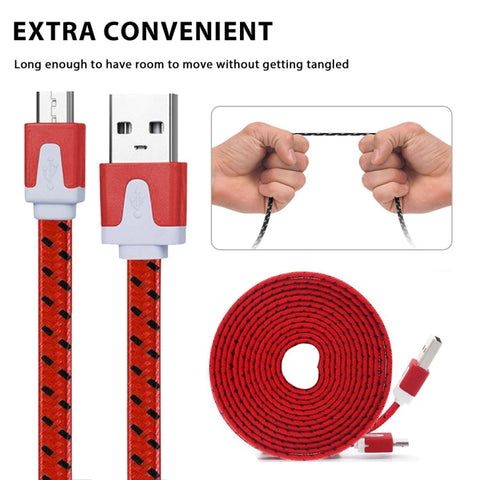 2m Woven Style Micro USB to USB Data / Charging Cable
