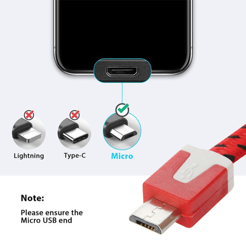 2m Woven Style Micro USB to USB Data / Charging Cable