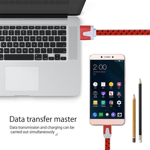 2m Woven Style Micro USB to USB Data / Charging Cable