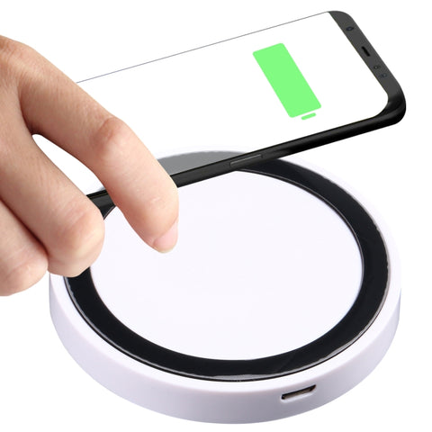Universal QI Standard Round Wireless Charging Pad (White + Red), Black + Blue, Black + Red, White, Black + White, White + Orange, Black + Orange, White + Black, White + Red, White + Blue, Grey+Black