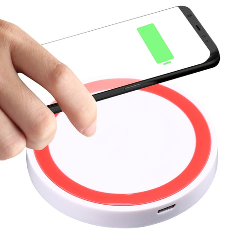 Universal QI Standard Round Wireless Charging Pad (White + Red), Black + Blue, Black + Red, White, Black + White, White + Orange, Black + Orange, White + Black, White + Red, White + Blue, Grey+Black