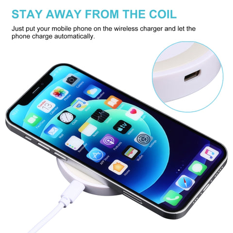 Universal QI Standard Round Wireless Charging Pad (White + Red), Black + Blue, Black + Red, White, Black + White, White + Orange, Black + Orange, White + Black, White + Red, White + Blue, Grey+Black