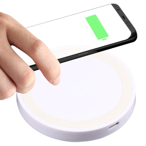 Universal QI Standard Round Wireless Charging Pad (White + Red), Black + Blue, Black + Red, White, Black + White, White + Orange, Black + Orange, White + Black, White + Red, White + Blue, Grey+Black