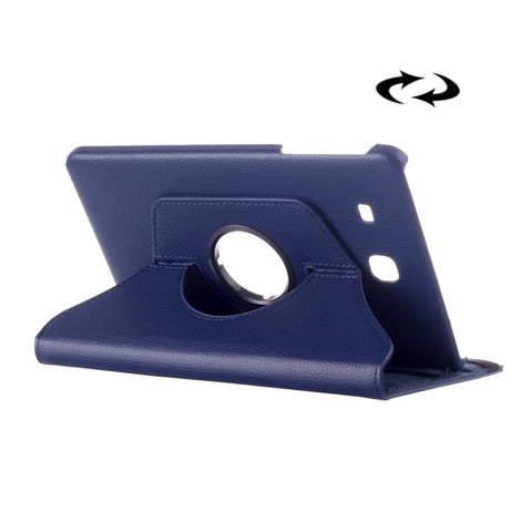 Litchi Texture 360 Degree Rotation Leather Case with Multi-functional Holder for Galaxy Tab E 9.6