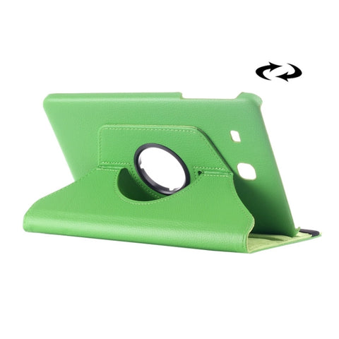 Litchi Texture 360 Degree Rotation Leather Case with Multi-functional Holder for Galaxy Tab E 9.6