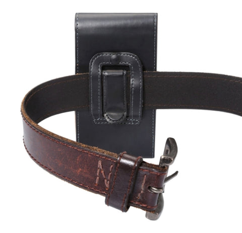 For iPhone X  & Galaxy S7 & S6 / G920 Crazy Horse Texture Vertical Flip Leather Case / Waist Bag with Back Splint