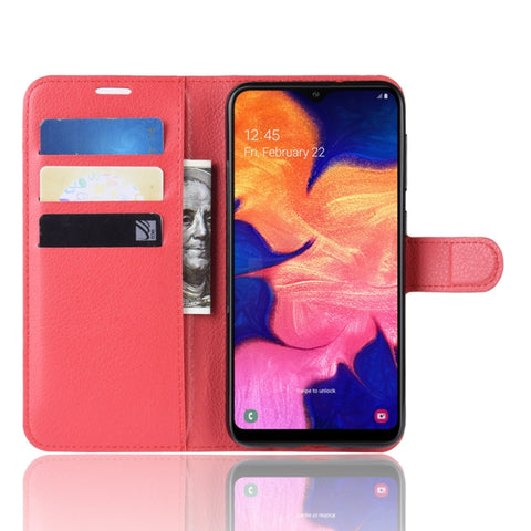 Litchi Texture Horizontal Flip Leather Case for Galaxy A10, with Wallet & Holder & Card Slots, For Galaxy A10 (1), For Galaxy A10  (1), For Galaxy A10