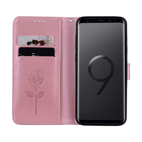 Rose Embossed Horizontal Flip Environmental PU Leather Case with Holder & Card Slots & Wallet for Galaxy S9+, For Galaxy S9+, For Samsung Galaxy S9+