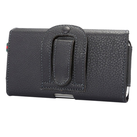Universal Litchi Texture Vertical Flip Thwartwise PU Leather Case / Waist Bag with Back Splint & Card Slots & 15cm Lanyard for iPhone X  & Galaxy S7 & S6 Edge & S6, Huawei P9 & P9 Lite, Sony Xperia Z5, Xiaomi Redmi 4, Size: 14.6 x 7.8 x 1.8 cm