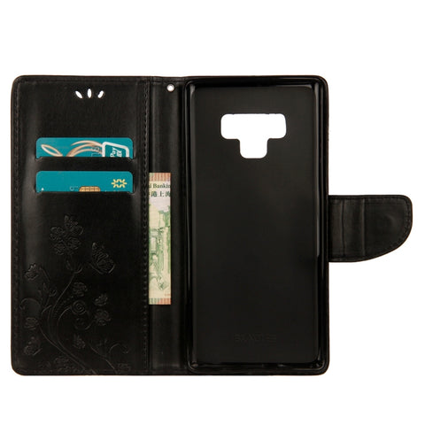 Embossed Butterfly Pattern Horizontal Flip Leather Case with Card Slot & Holder & Wallet & Lanyard For Galaxy Note9, For Galaxy Note9