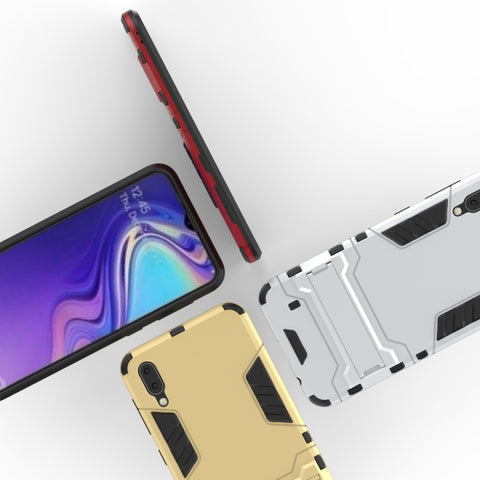 Shockproof PC + TPU Case for Galaxy M10, with Holder, Galaxy M10, For Samsung Galaxy M10