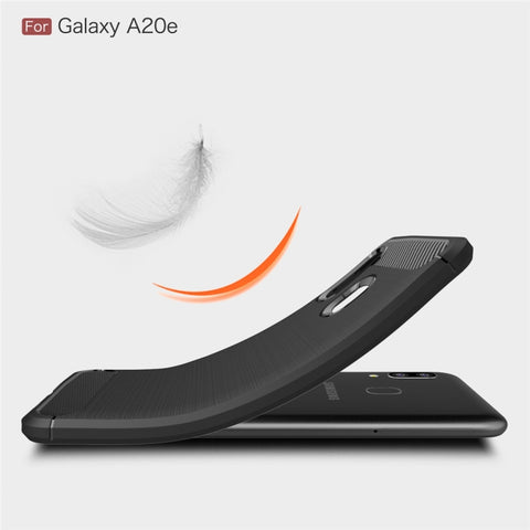 Brushed Texture Carbon Fiber TPU Case for Galaxy A20e, For Galaxy A20e
