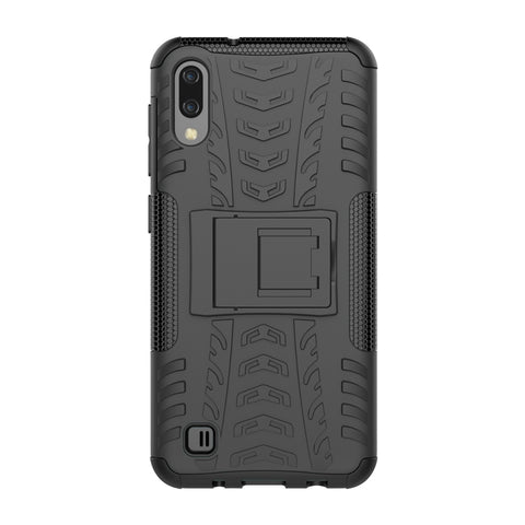 Shockproof  PC + TPU Tire Pattern Case for Galaxy M10, with Holder