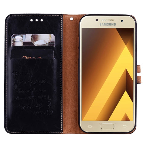 For Samsung Galaxy A5 (2017) Business Style Oil Wax Texture Horizontal Flip Leather Case with Holder & Card Slots & Wallet, For Galaxy A5 (2017)