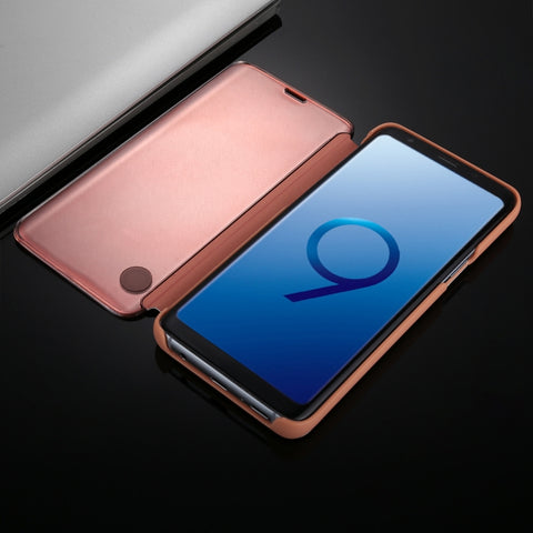 For Galaxy S9+ Electroplating Mirror Horizontal Flip Leather Case with Holder, For Galaxy S9+