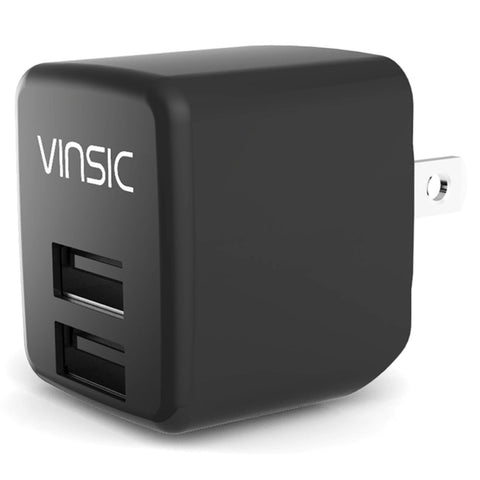 Vinsic 12W 5V 2.4A Output Dual USB Wall Charger USB Charger Adapter