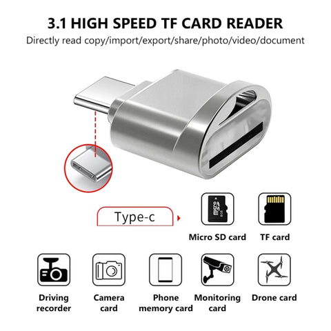 USB-C / Type-C to TF Card Reader Adapter, SAS4451A, SAS4451B