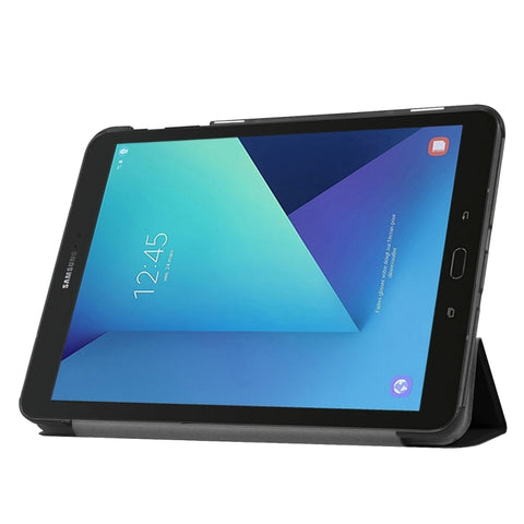 For Galaxy Tab S3 9.7 inch T820 / T825 Custer Texture Horizontal Flip Leather Case with 3-folding Holder, For Galaxy Tab S3 9.7, Galaxy Tab S3 9.7