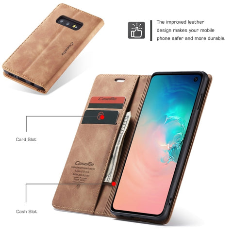 CaseMe-013 Multifunctional Retro Frosted Horizontal Flip Leather Case for Galaxy S10 E, with Card Slot & Holder & Wallet, For Galaxy S10 E