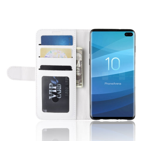 R64 Texture Single Fold Horizontal Flip Leather Case for Galaxy S10+, with Holder & Card Slots & Wallet, For Galaxy S10+
