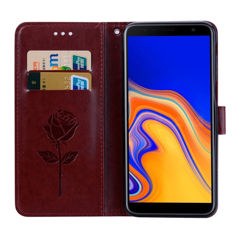 Rose Embossed Horizontal Flip PU Leather Case for Samsung Galaxy J6 Plus, with Holder & Card Slots & Wallet, For Samsung Galaxy J6 Plus