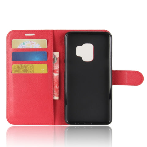 For Galaxy S9 Litchi Texture Horizontal Flip Leather Case with Holder & Wallet & Card Slots, For Galaxy S9