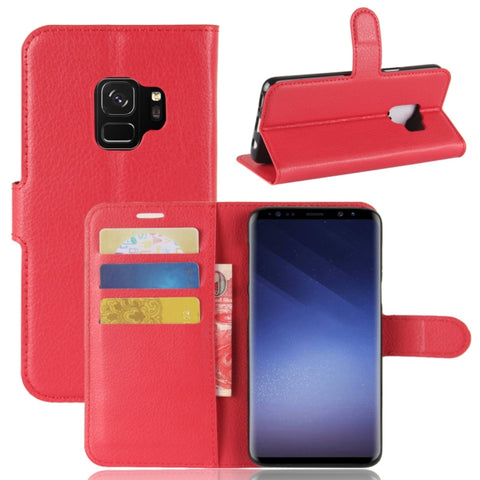 For Galaxy S9 Litchi Texture Horizontal Flip Leather Case with Holder & Wallet & Card Slots, For Galaxy S9