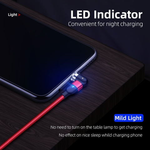 2m 2A Output USB to USB-C / Type-C Nylon Braided Rotate Magnetic Charging Cable, 2m Type-C