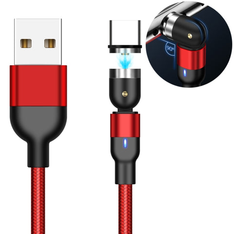 2m 2A Output USB to USB-C / Type-C Nylon Braided Rotate Magnetic Charging Cable, 2m Type-C