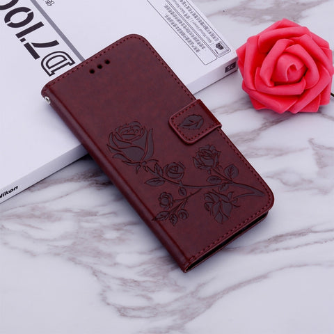 Rose Embossed Horizontal Flip PU Leather Case for Galaxy A70, with Holder & Card Slots & Wallet, For Samsung Galaxy A70
